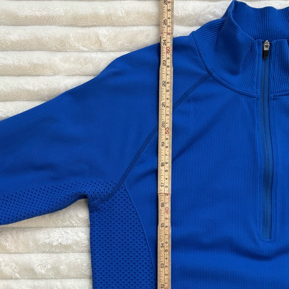 ZELLA Activewear Pull Over Quarter Zip Long Sleeve Top Blue Medium - Picture 7 of 8